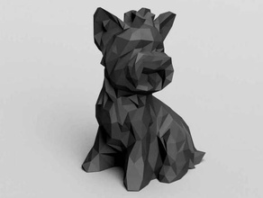 cão low poly york animais baixa contagem de polígonos yorkshire terrier 3d print model - Mito3D