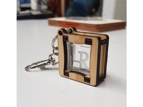 keychain keychains 3d view acrylic art customizable customized lasercut little small wood 3d print model - Mito3D