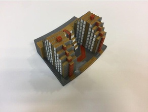 multi couleur dortoirs bâtiment matériau de 4 couleurs L'impression 3d 3d print model - Mito3D