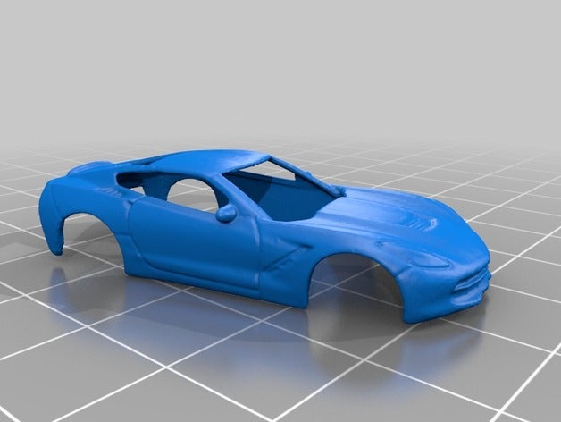 la corvette stingray 1 100 - numérisation 3d r c véhicules 3dmodel Numérisation Scanner La voiture de modèle course rc l'échelle à slot car 3D print model - Mito3D