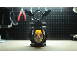 led skull lantern decor halloween 3d print model - Mito3D