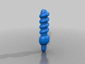 metade de espiral, lâmpada bulbo decoração espiral 3d print model - Mito3D