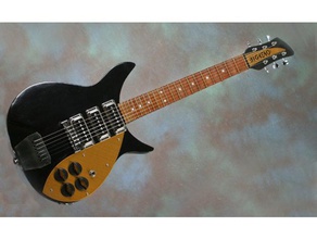 rickenbacker 325 guitarra homenagem a música elétrica fretboard escala completa full-size de tamanho completo funcionais violão braço da john lennon jogável beatles 3d print model - Mito3D