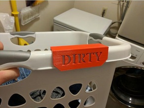 pulire e panni sporchi - lavanderia ostacolare il segno famiglia 3d print model - Mito3D
