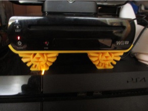 nintendo wii u horizontal stand w zelda hyrule crest video games 3d print model - Mito3D