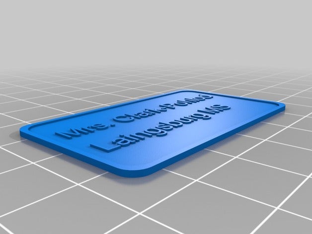 mrs cp name tag customized 3D print model - Mito3D