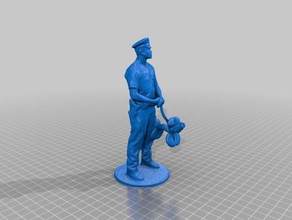 security guard pink balloon dog art banksy police policeman 3d print model - Mito3D