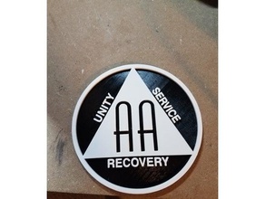 alcoholics anonymous symbol aa signs & logos alcoholic recovery sobriety 3d print model - Mito3D