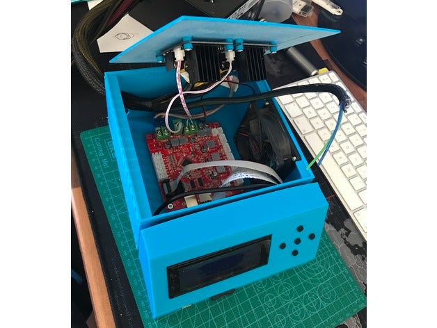 anet a8 electronic box 2mosfet + 1fan 3d printer accessories am8 electronics enclosure fan mosfet support 3D print model - Mito3D
