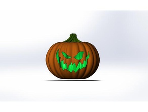 evil pumpkin art halloween decoration prop scary 3d print model - Mito3D
