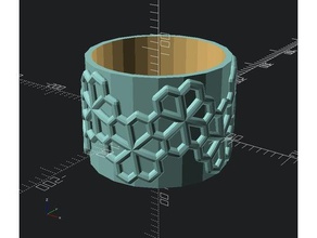 floret pentagonal pattern roller 3d printing openscad 3d print model - Mito3D