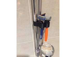 razor holder 22mm 25mm shower pole bathroom shaver accessories 3d print model - Mito3D