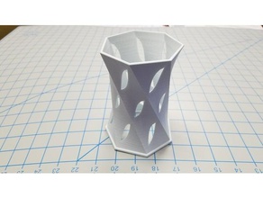 7 sided twisted lantern decor 3d print model - Mito3D