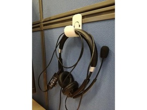 casque panneau portemanteau bureau de cintre d'écoute titulaire le équipement 3d print model - Mito3D
