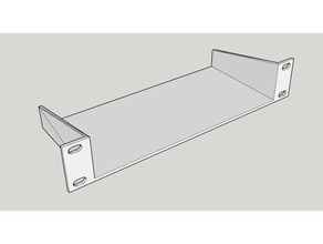 shelf rack 10 inch 1u tool holders & boxes mounting bracket 3d print model - Mito3D