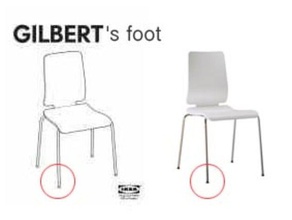 ikea gilbert cadeira de pé planador peças substituição 3d print model - Mito3D
