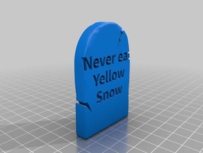 grave stone yellow snow customized 3d print model - Mito3D