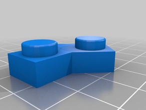 placa octogonal con dos tetones estilo ng construction toys exin castillos new generation 3d print model - Mito3D