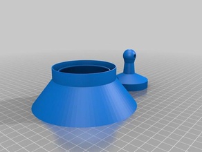 my customized parametric mokka pot funnel & tamper kitchen dining 3d print model - Mito3D