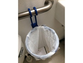 improved handicap grab bar trash can bag holder bathroom 3d print model - Mito3D