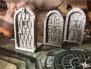 enormes puertas de la oscuridad juegos puerta mazmorra dungeons dragons del terreno frostgrave heroquest enorme warhammer quest 3d print model - Mito3D