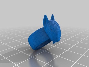 bullterrier de cabeza grande 3d la barra animal bull ¡ moda mascota anillo terrier 3d print model - Mito3D