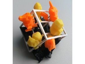 piéger de petits êtres multimaterial art hypercube multicolore pikachu pokemon la sculpture piège 3d print model - Mito3D