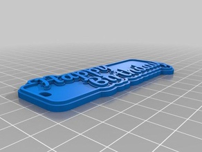 mutlu yıllar etiketi Anahtarlık özelleştirilmiş 3d print model - Mito3D