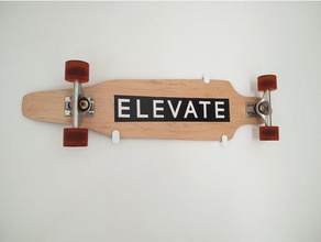 longboard skateboard wall mount decor 3d print model - Mito3D