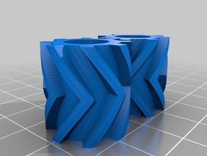 my customized fully twisted gears parametric math art 3d print model - Mito3D