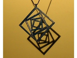 cuadrado2 colgante de la moda 3dprintable el encanto fresco fácil rápido colgador joyería las joyas collar pedante sketchup square 3d print model - Mito3D