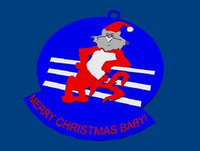 a qualquer hora do bebê f-14 tomcat, o enfeite de natal sinais e logotipos decoração grumman feliz tomcat 3d print model - Mito3D