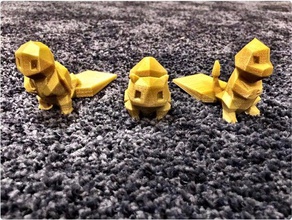 charmander squirtle commun à portée de main ménage low poly pokemon 3d print model - Mito3D
