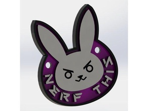 overwatch d-va rabbit keychain keychains accessory badge dva jewelry logo 3d print model - Mito3D