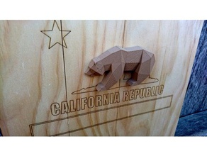 california republic bear low poly signs & logos animal cub flag grizzly sign signage state wood 3d print model - Mito3D