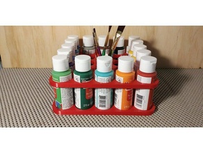 Speicher-rack - 2 fl oz 59 ml Acrylfarbe Organisation Acryl-Farbe Farbe Halter rack stacking storage 3d print model - Mito3D