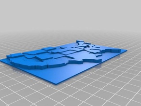 my customized contiguous united states prism map learning 3d print model - Mito3D