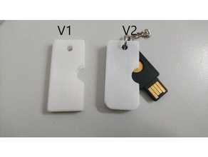 yubikey cover tool holders & boxes keychain usb 3d print model - Mito3D