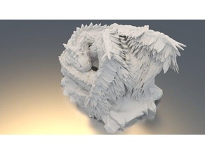 sleeping dragon sculptures 3d print model - Mito3D