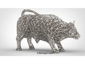 tetra bull - ingénieur des yeux les mathématiques de l'art 3d-delaunay pavage tétraédrique 3d print model - Mito3D