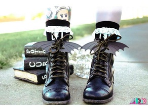 pizzo ali di pipistrello accessori amiedd volare le halloween notte creatura scarpa decorazioni lacci delle scarpe 3d print model - Mito3D