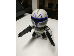 puissant muggs, le capitaine rex pistolet jouets & accessoires de jeux hasbro muggs star wars stormtrooper 3d print model - Mito3D