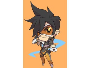 tracer cute game tag overwatch people 3d print model - Mito3D