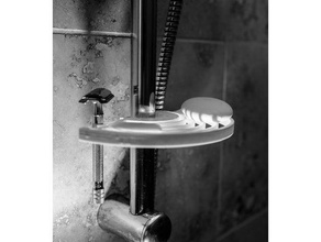 shower riser rail system bathroom hook razor holder rod soap dish 3d print model - Mito3D