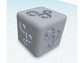 useless dice gear file interactive art 3d print model - Mito3D