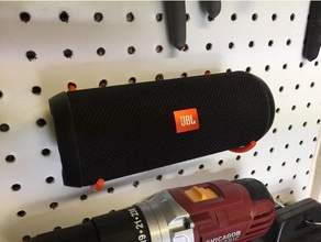 portable speaker pegboard holders tool & boxes bluetooth hanger holder jbl flip 3 adapter hook mount tools 3d print model - Mito3D