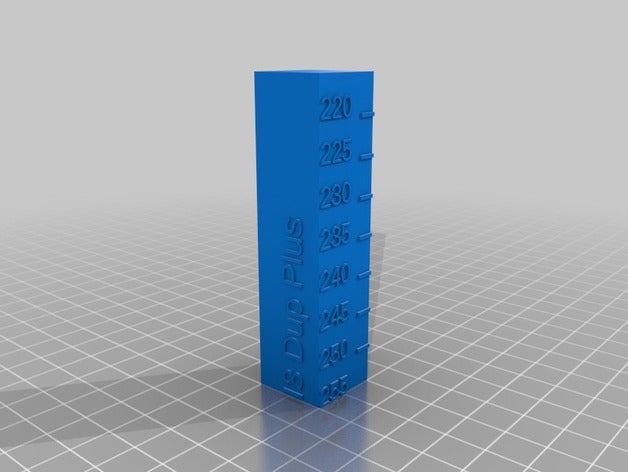 i3 duplicator plus temperature calibration tower 3d printing tests customized 3D print model - Mito3D