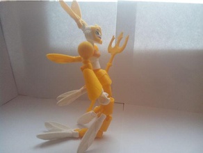 tinkerplay sirène jouets & jeux action figure articulés joint à rotule bjd la poupée les nageoires trident 3d print model - Mito3D