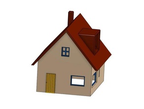 maison modèle 2 echelle 1 87 h0 bâtiments et structures échelle 3d print model - Mito3D