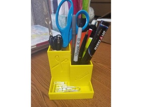 supply holder - larger paperclip office desk organizer pencil 3d print model - Mito3D